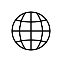 Icono de red. Internet. Concepto de mundo y conectividad. Ilustración vectorial, estilo línea negro