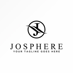 Unique letter J serif Font in circle with wave image graphic icon logo design abstract Concept vector stock. Can be used as a symbol associated with initial or icon