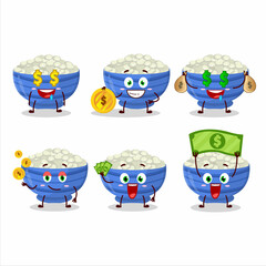 Navy beans cartoon character with cute emoticon bring money