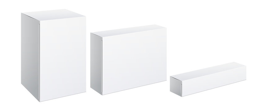 Realistic White Package Box. For Software, electronic device