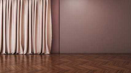 Empty room with Wall Background. 3D illustration, 3D rendering