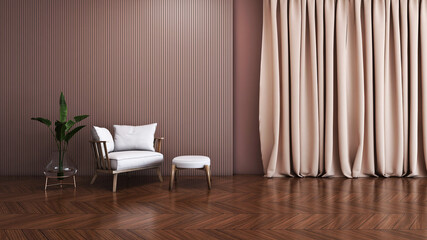 Room interior with Wall Background. 3D rendering ,3D illustration	
