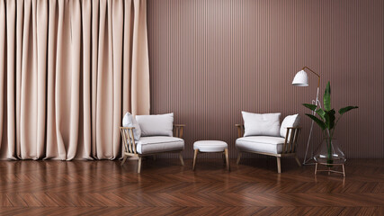 Room interior with Wall Background. 3D rendering ,3D illustration	