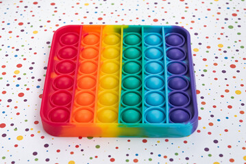 Fidget pop it toy rainbow color - antistress, fun and educational