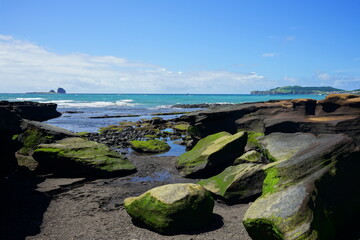 a wonderful seaside landscape with rock coast