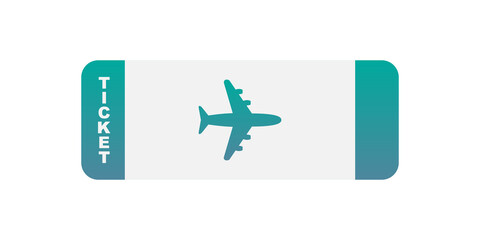 Air plane ticket flat illustration