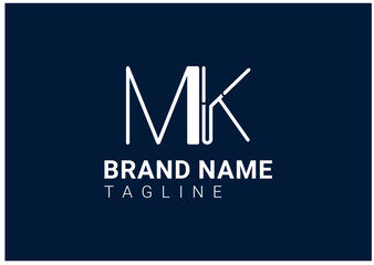 MK letter new logo and icon design template