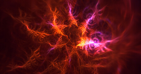 3D rendering abstract multicolor fractal light background