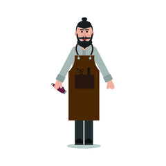 barber avatar on white background