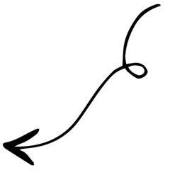 Vector icon, hand-drawn arrow, doodle.