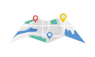 map with location pins