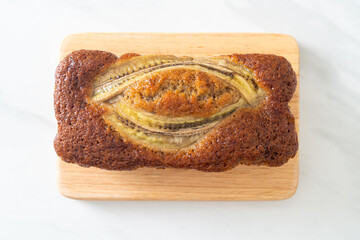 banana cake on wood board