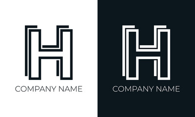 Initial letter h logo vector design template. Creative modern trendy h typography and black colors.