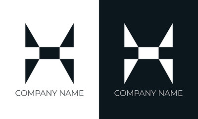 Initial letter h logo vector design template. Creative modern trendy h typography and black colors.