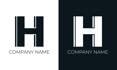 Initial letter h logo vector design template. Creative modern trendy h typography and black colors.
