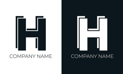 Obraz premium Initial letter h logo vector design template. Creative modern trendy h typography and black colors.
