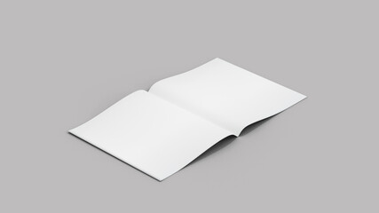 Softcover magazine or brochure mock up isolated on soft gray background 3d illustration rendered