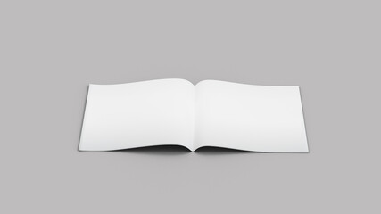 Softcover magazine or brochure mock up isolated on soft gray background 3d illustration rendered