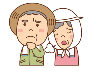 困っているお年寄りの農家