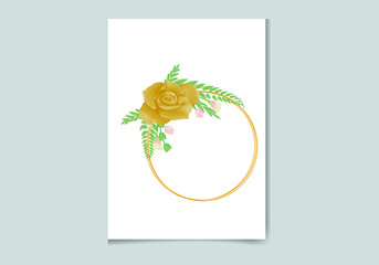 Beautiful Digital Hand-painted Feminine watercolor Premium floral frame design