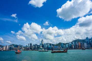 Naklejka premium Hong Kong Cityscape at Day