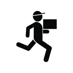 delivery man icon on white background	