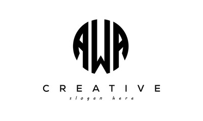 Letter AWA creative circle logo design vector - obrazy, fototapety, plakaty