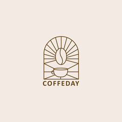 Coffee logo with stained glass style