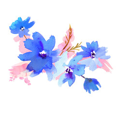 Obraz na płótnie Canvas Flower Painting Illustration. Hand painted design elements