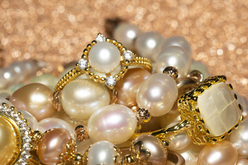 Pearl bracelets and ring