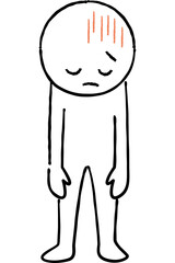 だるくてやる気の無い人のイメージイラスト（手描き）