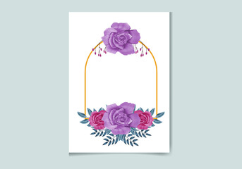 Beautiful Digital Hand-painted Feminine watercolor Premium floral frame design