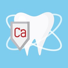 Illustration of a readable healthy tooth. Teeth cleaning concept.
