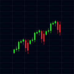 Candle stick chart icon, for Business Finance Market