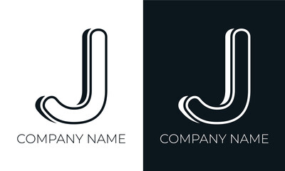 Initial letter j logo vector design template. Creative modern trendy j typography and black colors.