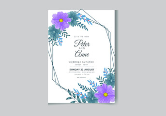 Beautiful digital Hand-painted Feminine watercolor Premium floral and leaves Wedding Invitation Card