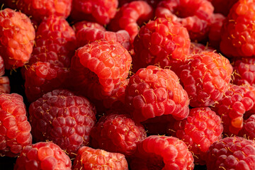 Background photography of fresh raspberries