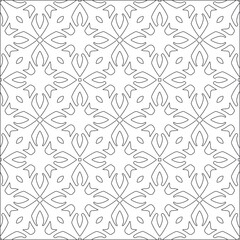 floral pattern background.Repeating geometric tiles from striped elements. Black pattern. 