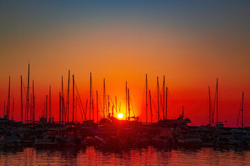 sunset at the marina