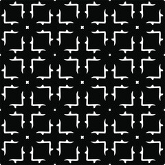 Flower geometric pattern. Seamless vector background. White and black ornament. Ornament for fabric, wallpaper, packaging. Decorative print