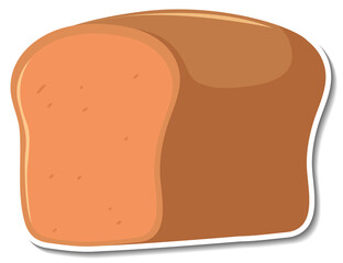 Wheat bread sticker on white background