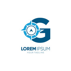 Letter G Compass Logo Design Vector Icon Graphic Emblem Illustration