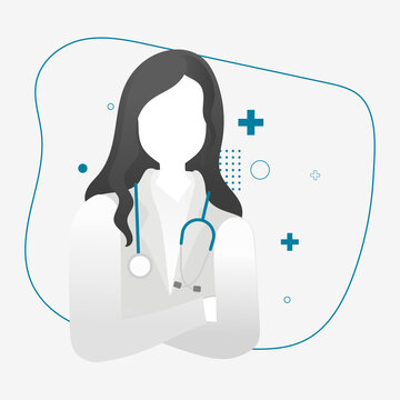 Female Healthcare Professional Medical Hero Character Vector