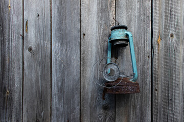 An old kerosene lamp.