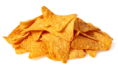 Corn chips isolated on white background