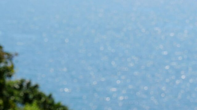 夏の輝く海イメージ素材　アウトフォーカスからゆっくりとフォーカスイン