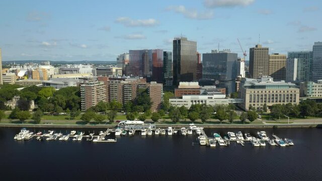 Downtown Cambridge, Massachusetts on Picturesque Summer Day Outside Boston