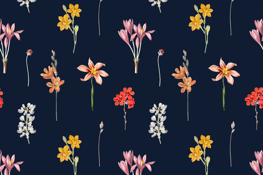 Floral seamless pattern background vector