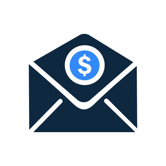 Money, report, email payment icon. Editable vector graphics.