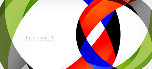 Obraz premium Color circle shapes, minimal geometric background. Trendy dynamic composition. Vector Illustration For Wallpaper, Banner, Background, Landing Page